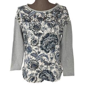 Sundance Caraway Sweatshirt Womens Size Large Lace Pullover Crochet Overlay Boho